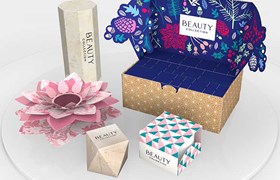 Folding carton for beauty montage