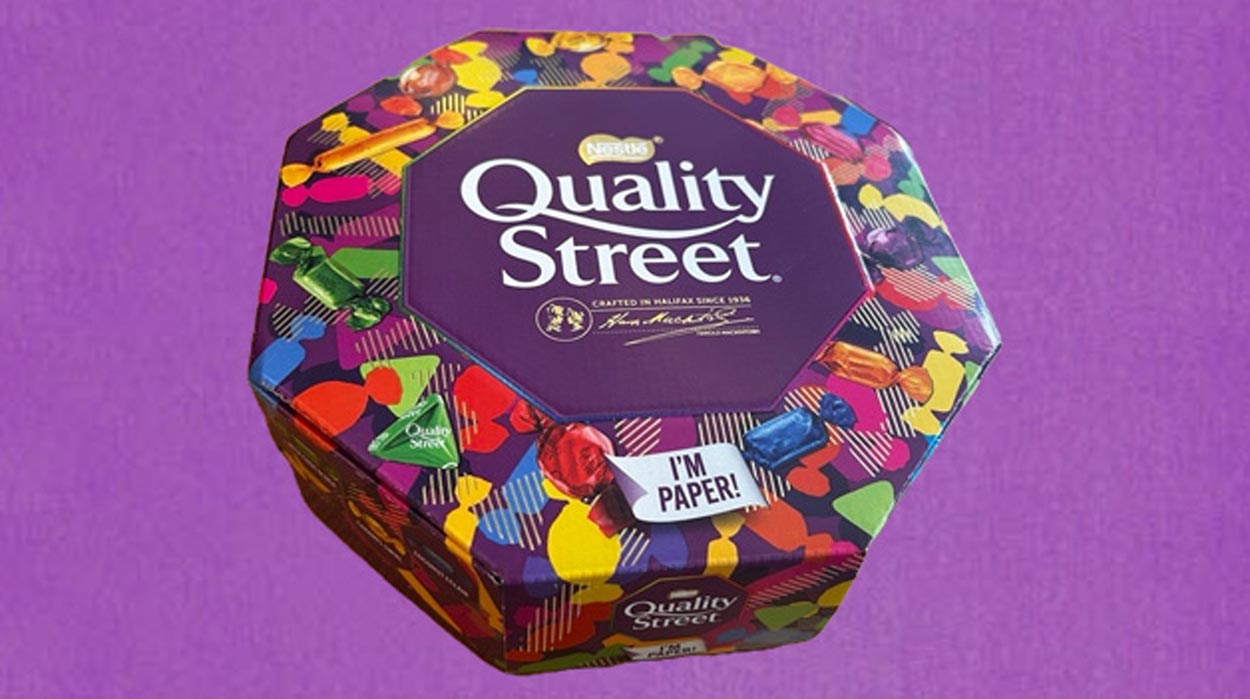 paper tub, quality street