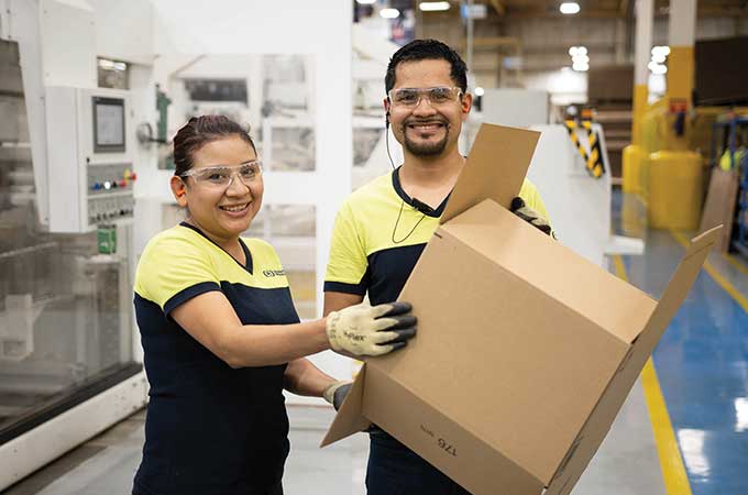 Employees in Corrugated plant  